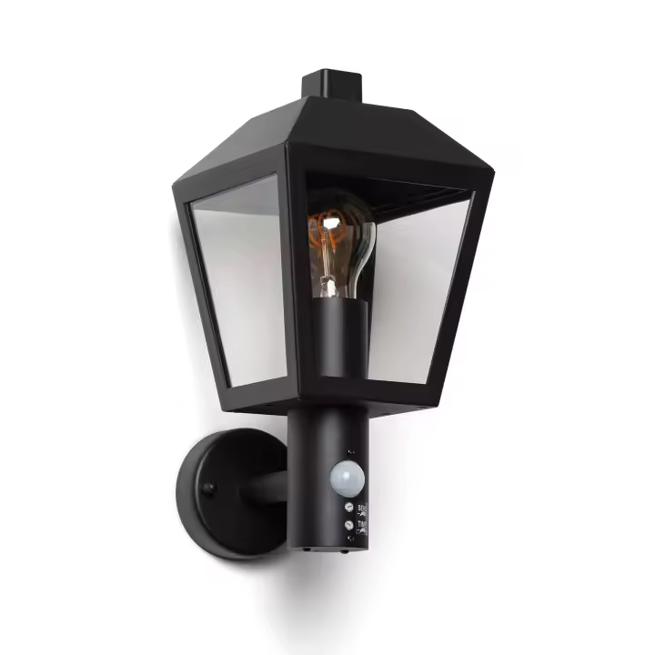 Ledkia Lámpara de Pared Exterior Aluminio con Detector de Movimiento Mukom Negro - 1