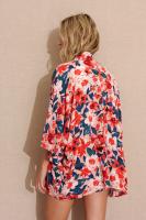 KIMONO CORTO ESTAMPADO FLOR ACALIA - Kimono, Chaqueta Abierta, Estampado Flores, Rayón, Primavera Verano para Mujer - details 2