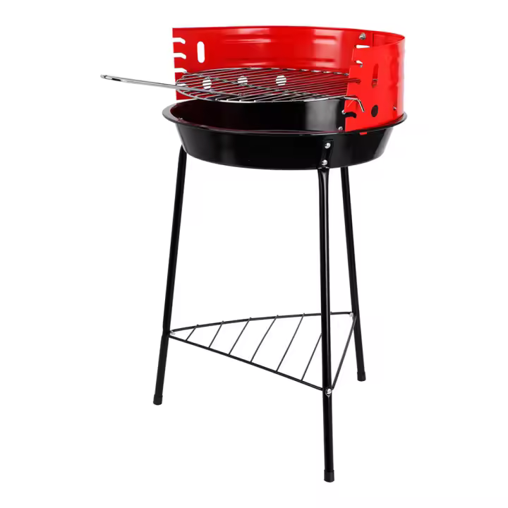 Barbacoa pie negra/roja, 33 x 32 x 55 cm - 1