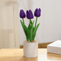 Tulipanes Rosa Naranja Artificial Falsas Plantas De Plástico Para Decoración De Hogar Escritorio Bodas Fiestas Oficina - details 8