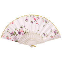 Abanico De Lujo En Estilo Español Vintage Con Diseño De Estampado Y Encaje Plegable Para Danza Y Decoración De Bodas Y Fiestas - details 7