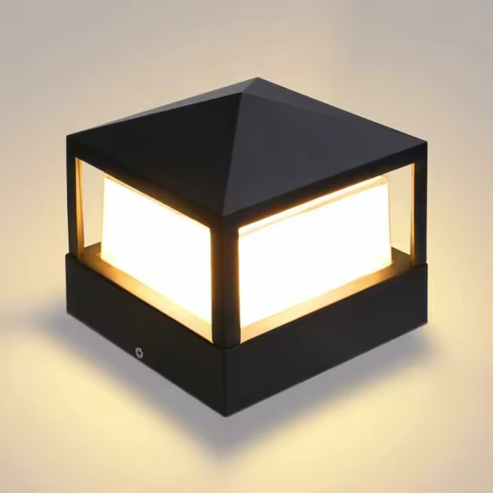 Lámpara de Poste Villa IP65 Impermeable Aluminio Jardín Paisaje Césped Puerta Valla Luz de Entrada - Blanco Cálido - 1
