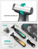 VGR Shaver Profesional Máquina De Afeitar Impermeable Para Barba Cuchilla Eléctrica Con LED Trimmer De Cabello Portátil Para Hombres V-360 Doble Cuchilla Con Dispositivo De Afeitar - details 2