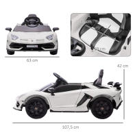 HOMCOM Coche Eléctrico Lamborghini para Niños Coche de Batería 12V Velocidad Max.5 km/h Puerta de Tijera con Control Remoto MP3 Luces y Cinturón de Seguridad - details 2