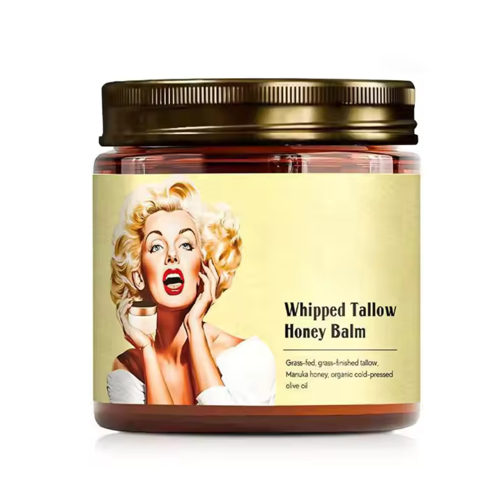 ¡Maldita sea! Bálsamo de miel y sebo de res batido, 120 g de crema facial orgánica, bálsamo de sebo, 5 ingredientes, hidratante totalmente natural, hidrata y nutre la piel. - 1