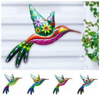 Hummingbird De Metal Para Colgar En La Pared Decoración Para Jardín Y Hogar Arte De Hierro Creativo Adornos Hechos a Mano Para Interior Y Exterior - details 2