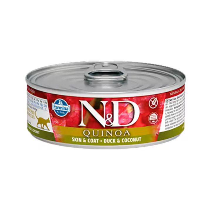 Farmina N&D Cat Quinoa Skin & Coat Pato y Coco Latas para Gatos - 24 unidades x 80gr - 1