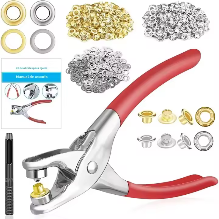 Kit De Herramientas Para Ojales Y Ganchos Metálicos 6/12mm 150/320/400 Piezas Para Manualidades Y Costura De Cuero Ropa Cinturones Sombreros - 1
