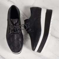 Zapatos De Plataforma Con Tacón Para Mujer Zapatos Casuales Con Cordones Altos Cómodos Y Transpirables Zapatillas Con Suela Gruesa Para Exterior - details 3