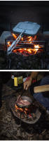 Plataforma De Combustión Plegable CAMPINGMOON Para Acampar Y Barbacoa En Exteriores Plataforma De Carbonización Portátil De Acero Inoxidable Sin Ignición Incluida - details 8
