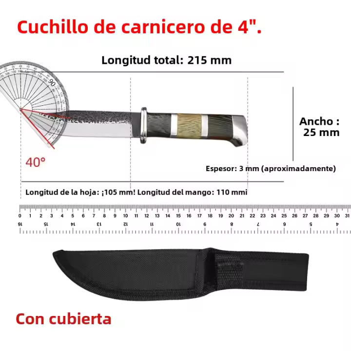 Cuchillo De Desbondeo Forjado Con Mango De Madera Para Cocina Corte De Carne Fruta Y Pescado Chef BBQ Cuchillo De Corte Eco-amigable - 1