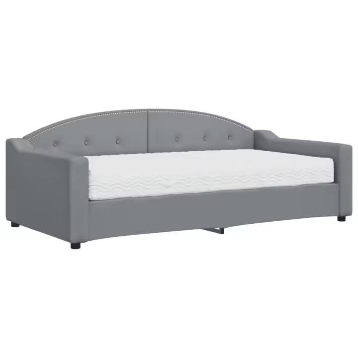 vidaXL Sofá cama con colchón tela gris claro 90x190 cm - 1