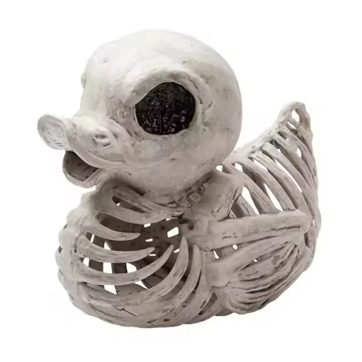 Modelo De Patrón De Halloween Calavera De Pato Miniatura Calavera De Pato Decorativa Simulada Estatua De Calavera De Pato Extraña - 1