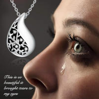 Collar De Memoria Para Restos Cremación Joyería Teardrop Urn De Acero Inoxidable Pendiente Memorial Para Recuerdos Regalo - details 5