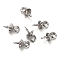 50pcs Pinzas De Acero Inoxidable Para Colgantes Y Encantos Capas De Bolas Perforadas Conector Para Joyería DIY - details 3