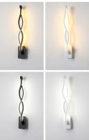 Lámpara De Pared Minimalista Moderna Para Sala De Estar Y Dormitorio Luz LED Interior Blanca Negra Decoración De Pasillo Iluminación AC90V-260V - details 21