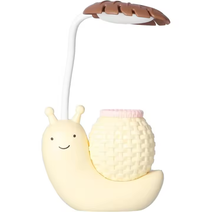 Lámpara de escite LED with portalápices, Diseño de Dibujos animados, multimoción, Carga USB, Bonita Luz de escritorio para estudiantes y niños (Amarilla) - 1