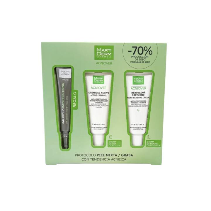 MARTIDERM Pack Acniover Piel Mixta/Grasa está diseñado para combatir eficazmente el acné y las imperfecciones de la piel — oferta en Miravia