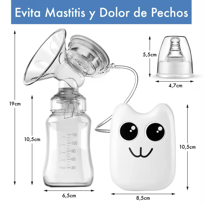 Sacaleches Eléctricos portátil, Compatible con Biberón y Contenedor de Leche. Extractor de Leche Portátil de Silicona libre de BPA, Ideal para Madres durante la Lactancia y Maternidad. essential by natural bio pharma - 1