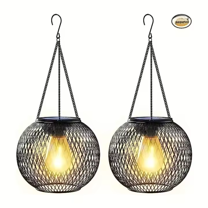 2PCS Luces Solares Exteriores Impermeables Luces Decorativas Solares Para Jardín Patio Terraza Iluminación Autónoma - 1