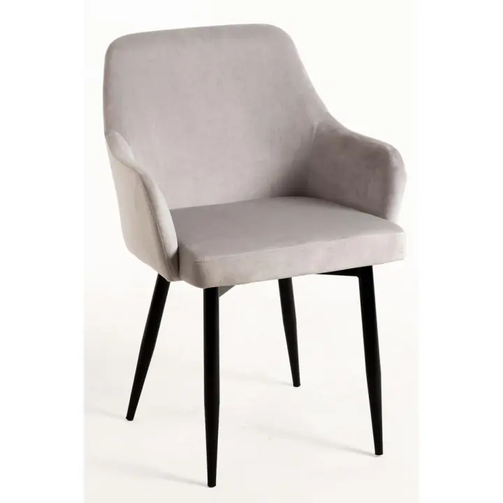 Silla Puan Terciopelo - Gris claro - 1