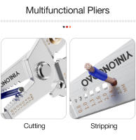 Alicates Multifuncionales Para Despojar Cable Eléctrico Herramienta De Reparación De Cables Con Cortador Y Despojador - details 2
