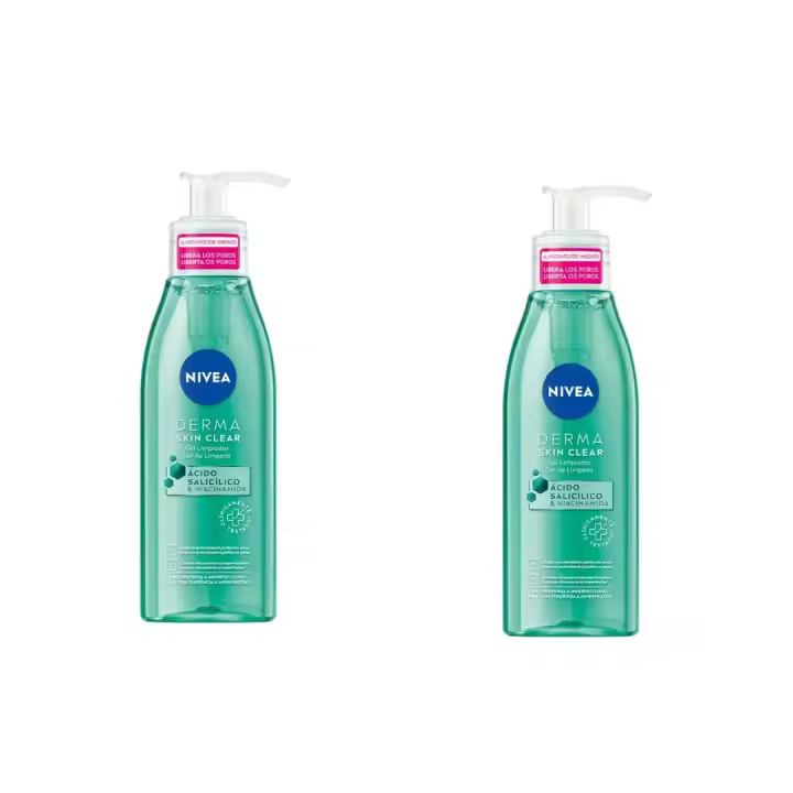 NIVEA Derma Skin Clear Gel Limpiador Anti-imperfecciones 150ML (Pack 2) - 1