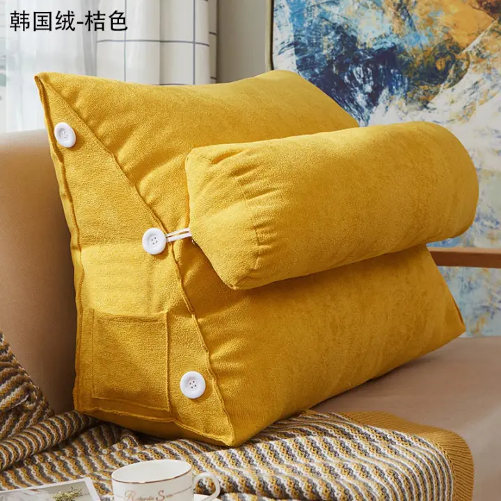 Cojín Triangular para Cama NUREST Silla de Lectura para Sala de Estar Cojín de Algodón PP con Peluche Corto para Decoración Doméstica - 1
