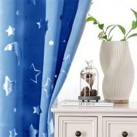 Cortina De Living Y Dormitorio Con Patrón De Luna Plateada Alta Precisión Blackout 1 Panel Decorativa Y a Prueba De Luz 100% Poliéster - details 10