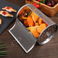 Carcasa De Acero Inoxidable Para Barbacoa Y Horno Accesorios Para Air Fryer Cesta De Freír Universal Grilled Cage Drum Rack Para Café Y Carne - details 0