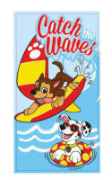 Toalla Playa Piscina infantil Patrulla Canina Marshall y Chase 70x140cm de microfibra para niños - details 0