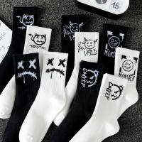 10 Pares De Calcetines De Medio Tobillo Para Hombres Con Caras De Graffiti Y Moda De Calle Wicking De Sudor Y Absorción De Humedad - details 5