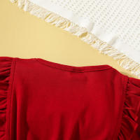 Vestido De Fiesta Para Bebé Niña Verano Con Bordado De Piña Y Lazo En Malla Con Mangas Burbuja Estilo Coreano Vestido De Cotton Y Poliéster - details 5