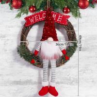 Corona De Navidad Con Vinateras Y Muñeca Sin Cara Adorno De Puerta O Pared Para Navidad DIY Decoración De Puerta O Pared - details 0