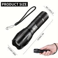 Linterna Táctica LED De Alta Potencia 5 Modos De Luz Con Zoom Portátil Impermeable Para Camping Caza Exterior Hiking Aleación De Aluminio - details 8