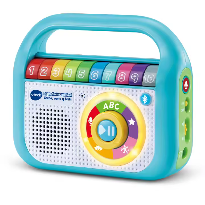 Vtech - Reproductor Musical 615522: Juguete educativo para niños +1.5 años. Radio Infantil con Bluetooth y Grabadora para Desarrollo del Lenguaje ¡Conviértete en la Estrella, Graba, Canta y Baila! - 1
