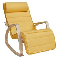 Mecedora acolchada ajustable con reposapiés, patas de ángulo 5 grados, carga 150 kg, disponible en amarillo, azul, beige, gris claro, gris oscuro y negro - details 0