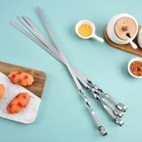 Brochetas De Barbacoa 55cm Con Mango Largo Para Shish Kebab Palas De Asado De Acero Inoxidable Y Palos De Madera Herramienta De Grill Al Aire Libre - details 4