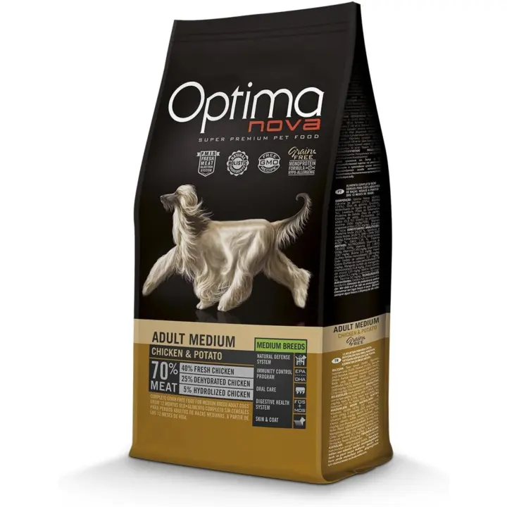 Pienso para Perros Optima Nova Adult Medium Chicken Potato 2 Kg. Grain Free - 1