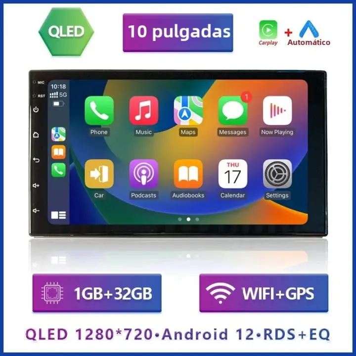 Reproductor Multimedia Para Coche Con Carplay Android GPS WiFi Universal 7'/9'/10' Pantalla Táctil 2DIN Para Toyota Honda Volkswagen Hyundai - 1