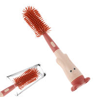 Set De Limpieza Para Botella De Bebé 3 En 1 Con Mango Único Cepillo De Silicona Para Botella Y Chupón Y Limpiador De Pajita Portátil Con Soporte - details 3
