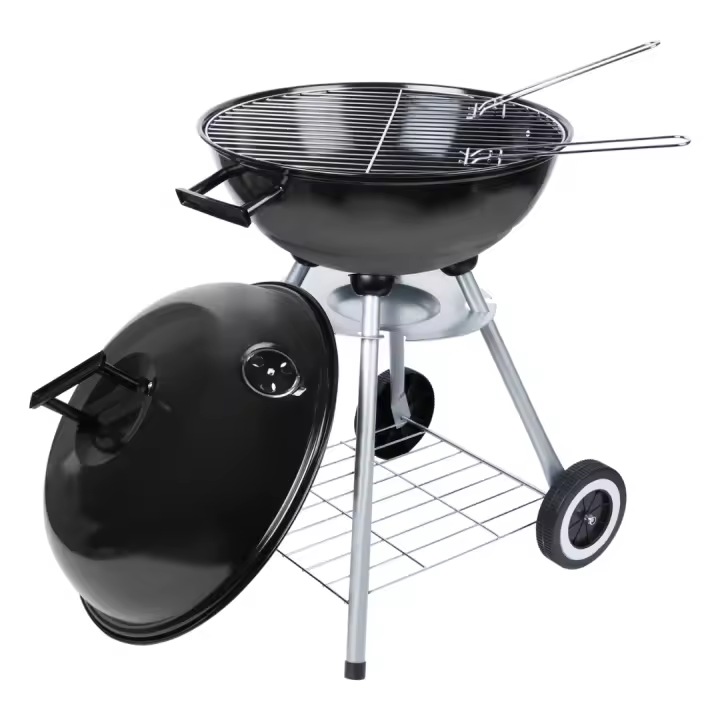 Barbacoa Carbon Big Jeff con Ruedas y Tapa 46x60 cm  Rejilla de Acero, Bandeja para Cenizas y Regulador de Aire | Barbacoa de Carbón con Soporte, Ideal para Jardín, Camping y Reuniones - 1