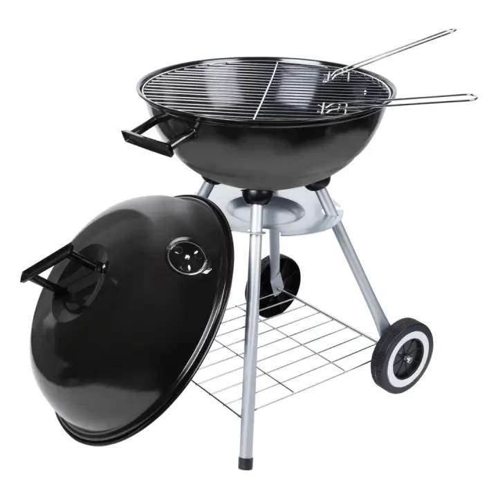 Barbacoa Carbon Big Jeff con Ruedas y Tapa 46x60 cm  Rejilla de Acero, Bandeja para Cenizas y Regulador de Aire | Barbacoa de Carbón con Soporte, Ideal para Jardín, Camping y Reuniones - 1