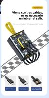 Power Bank Transparent Cyberpunk 10000mAh - Carga rápida con 2 Cables Integrados , 2 Puertos USB, Pantalla Digital y Luz LED Nocturna - Compatible con iPhone, Android, Samsung - details 6