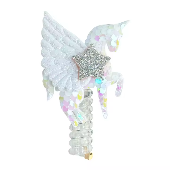 Nueva Cinta Elástica De Pelo Unicornio Para Niñas Linterna De Aletas De Estrella Brillante Accesorio De Pelo Para Niños - 1
