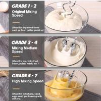 Batidora de mano eléctrica, batidora de 7 velocidades, batidora de mano con batidora y gancho para amasar, para pasteles, nata, brownies - details 2