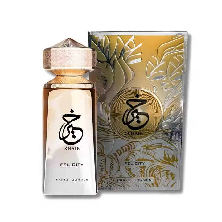 Perfume Árabe 100% Original Paris Corner Khair Felicity EDP 100ml  Fragancia Unisex Exclusiva y Sofisticada con Notas Florales, Amaderadas y Cálidas para Hombres y Mujeres que Buscan Distinción, Elegancia y un Aroma Duradero de Alta Gama - 1