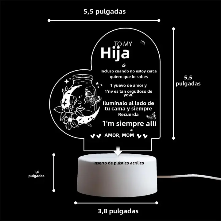 Lámpara Nocturna Personalizable Para Niños Decoración De Habitación Regalo De Cumpleaños Fiesta Luz LED DC Con Sensor De Movimiento - 1