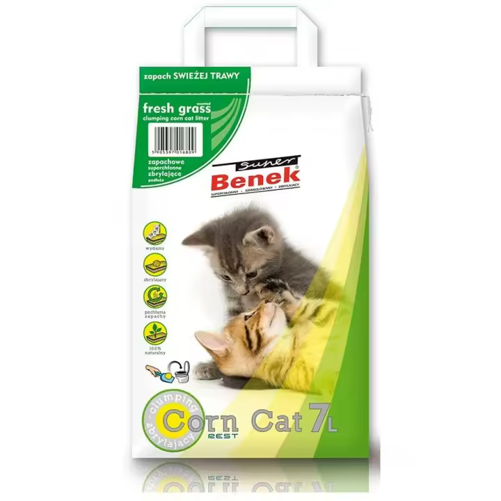 Arena para Gatos Super Benek                                 Hierba 7 L - 1