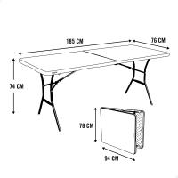Mesa rectangular plegable blanco efecto granito Lifetime 185x76x74 cm - details 7
